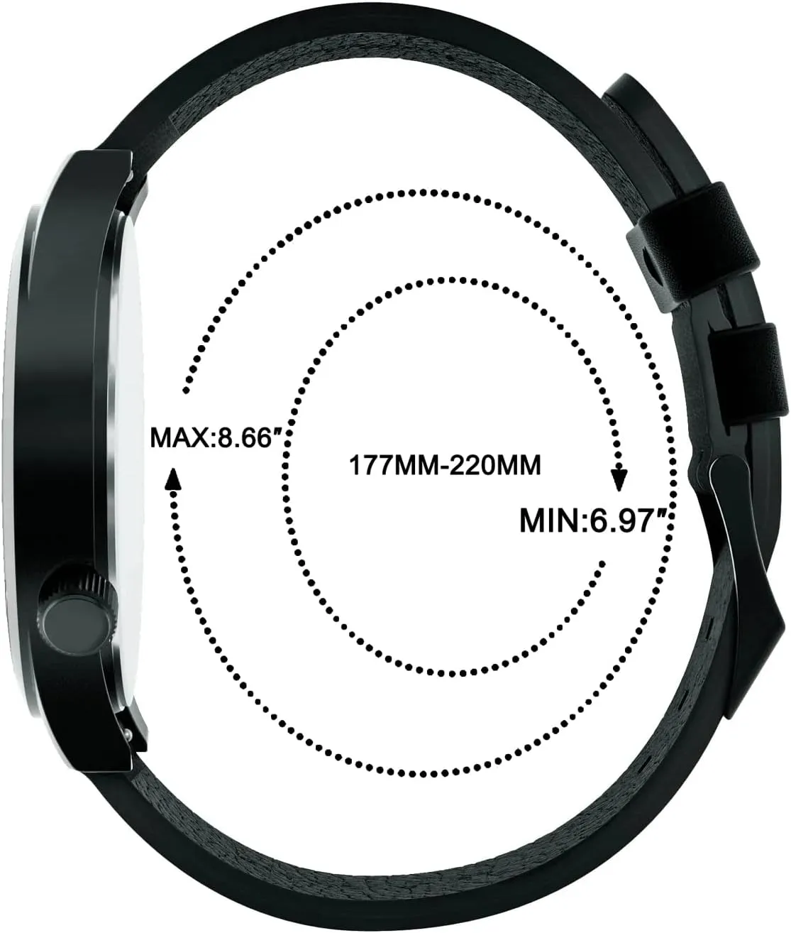 JIANDUN Mens Black Watches Minimalist Waterproof-Fashion Wrist Watch for Men Unisex Dress with Leather Band