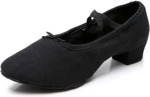 JUODVMP Canvas Jazz Slip-On Dance Shoes for Adult Women,Model MFFBJSX