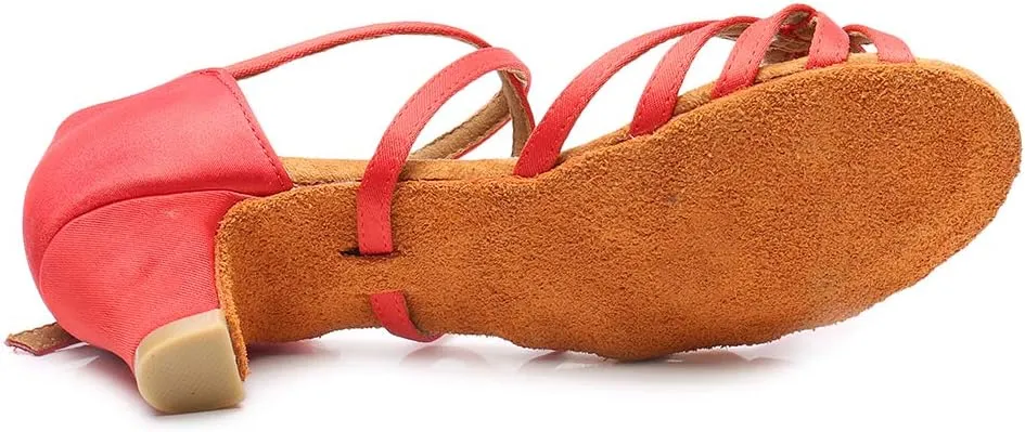 JUODVMP Girl Latin Dance Shoes Ballroom Performance Shoes for Girl and Women,Model VS-WH1208-XGG