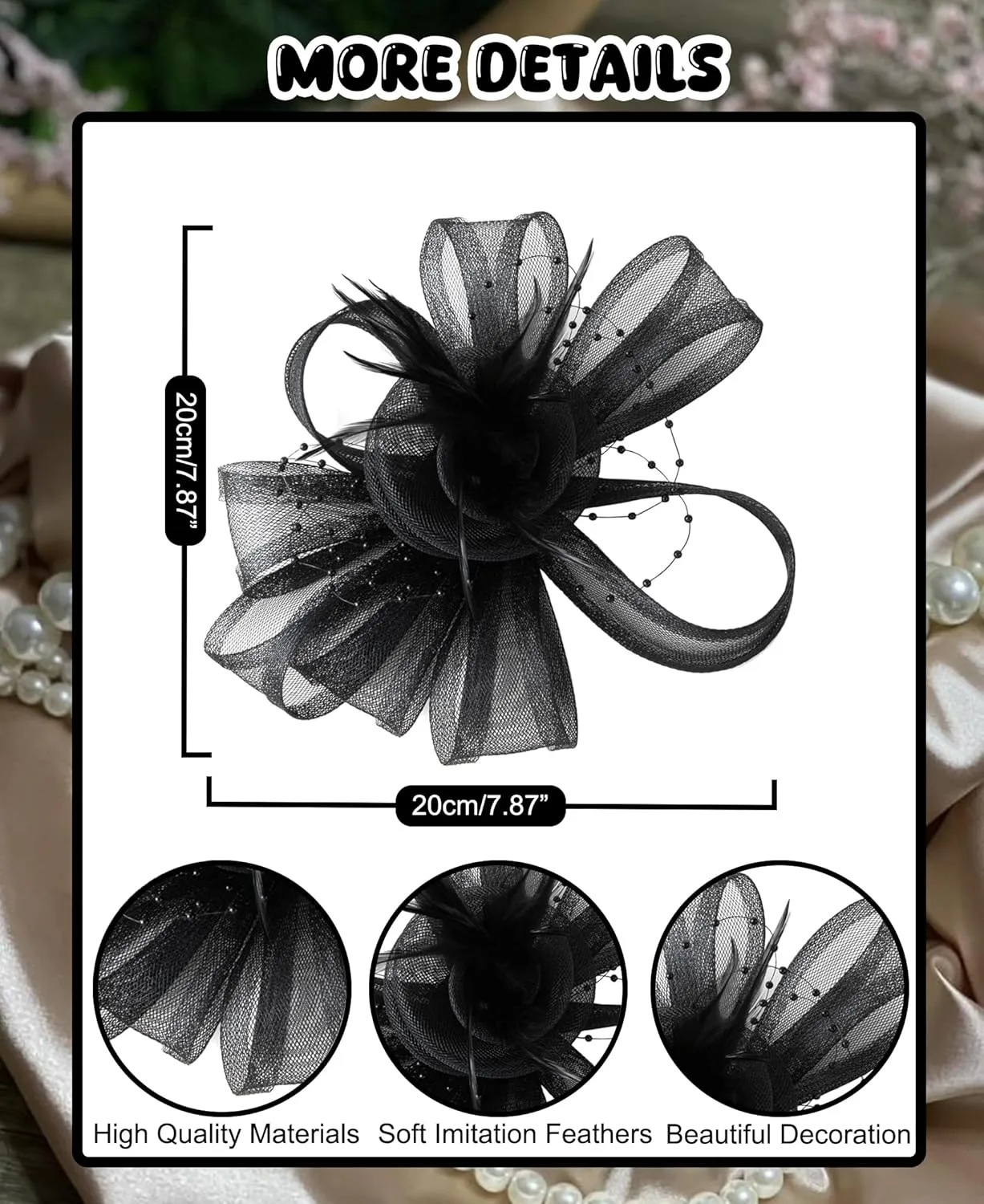 Kidukso Fascinators Hat for Women Derby Hats Tea Party Headband Vintage Wedding Church Mesh Feathers Headwear
