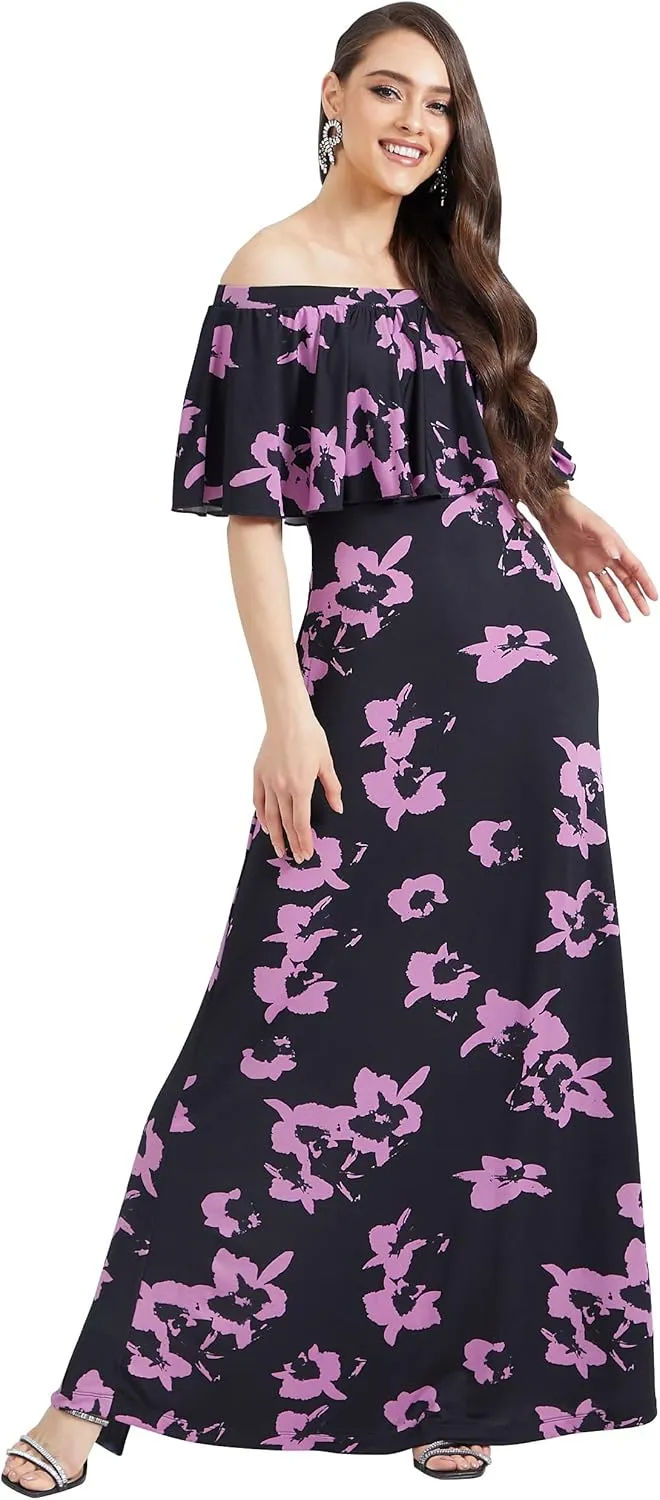 KOH KOH Womens Long Strapless Floral Print Summer Cocktail Maxi Dress Gown