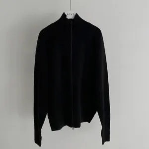 Korean Style Men's Wear Zipper Knitted Cardigan Coat Autumn Loose Fashion  Lazy Sweater Trendy Male Knits 9C2384