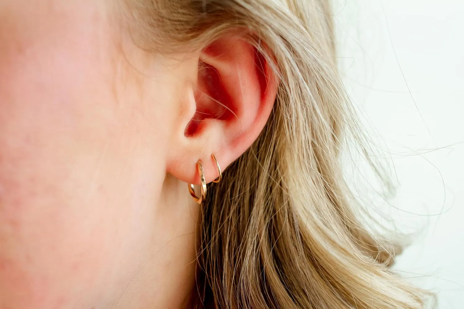 Large Loop Twist Earrings | Gold Double Hoop Earrings for Single Piercing | Spiral Illusion Hoops for Women Girls Gifts (gold-filled)