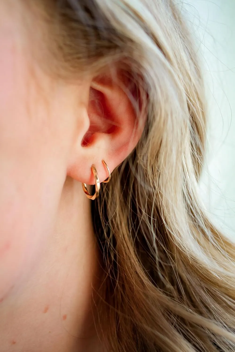 Large Loop Twist Earrings | Gold Double Hoop Earrings for Single Piercing | Spiral Illusion Hoops for Women Girls Gifts (gold-filled)