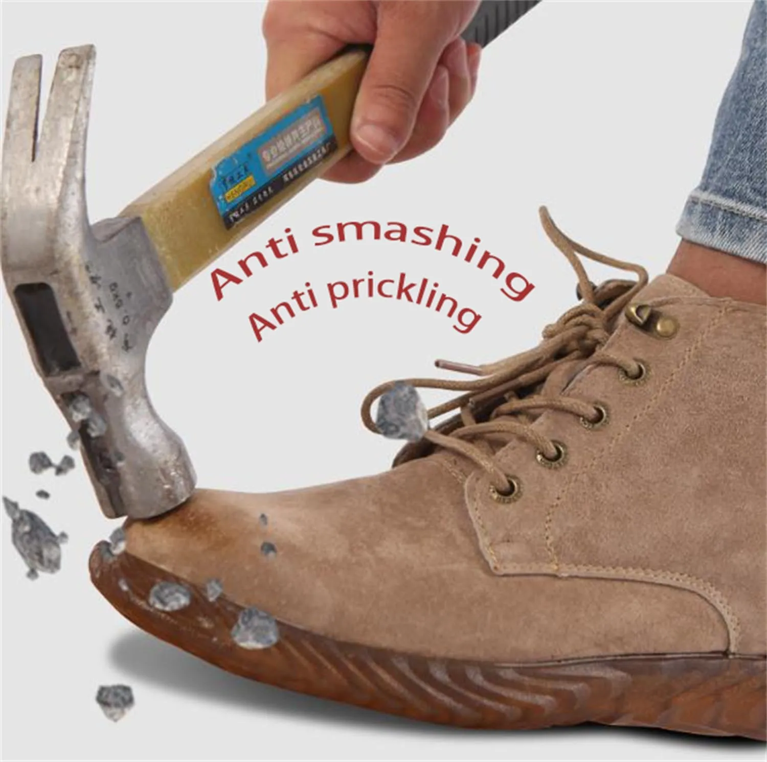 Leather Steel Toe Work Boots Men Non Slip Safety ShoesMountaineering Sports Shoes for MenWomen Steel Toe Shoes for Work Slip on.