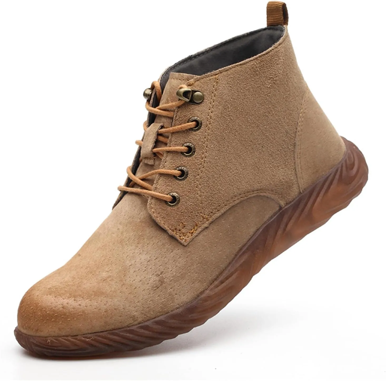 Leather Steel Toe Work Boots Men Non Slip Safety ShoesMountaineering Sports Shoes for MenWomen Steel Toe Shoes for Work Slip on.