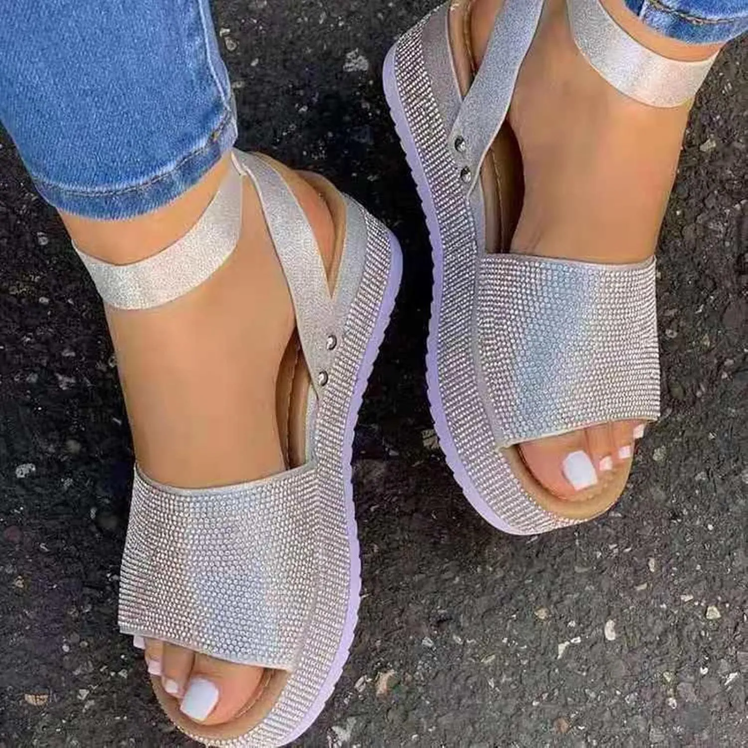 Libiyi Shoes for Women Women's Comfy Orthotic Sandals Peep Toe Cutout Zipper Chunky Heeled Wedge Sandals Orthopedic Leather Smoneyful Platform Comfortable Black Walking Beach Slippers