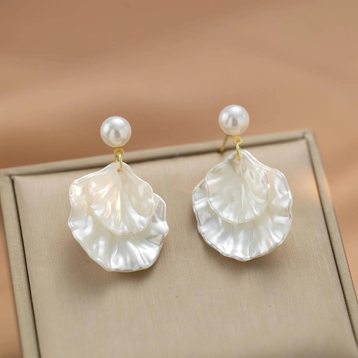 Long Pearl Earrings for Women 925 sterling silver Pearl Dangle Earrings Hypoallergenic Elegant Wedding Pearl Tassel Earrings for Bridal Christmas Gift