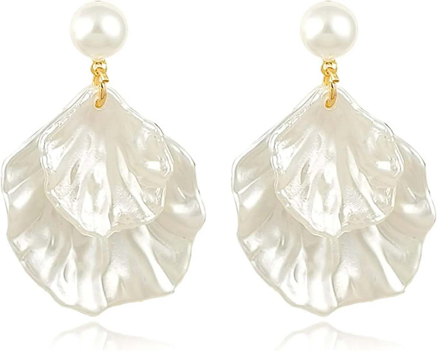 Long Pearl Earrings for Women 925 sterling silver Pearl Dangle Earrings Hypoallergenic Elegant Wedding Pearl Tassel Earrings for Bridal Christmas Gift