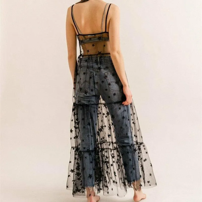 Long Sweet Tulle Stars Dress
