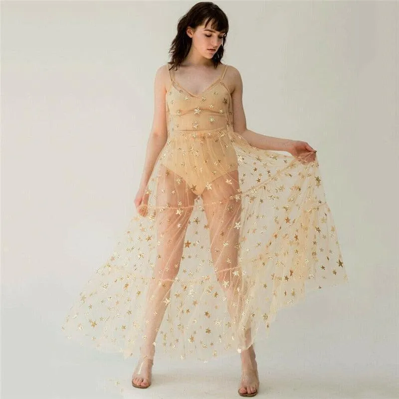 Long Sweet Tulle Stars Dress