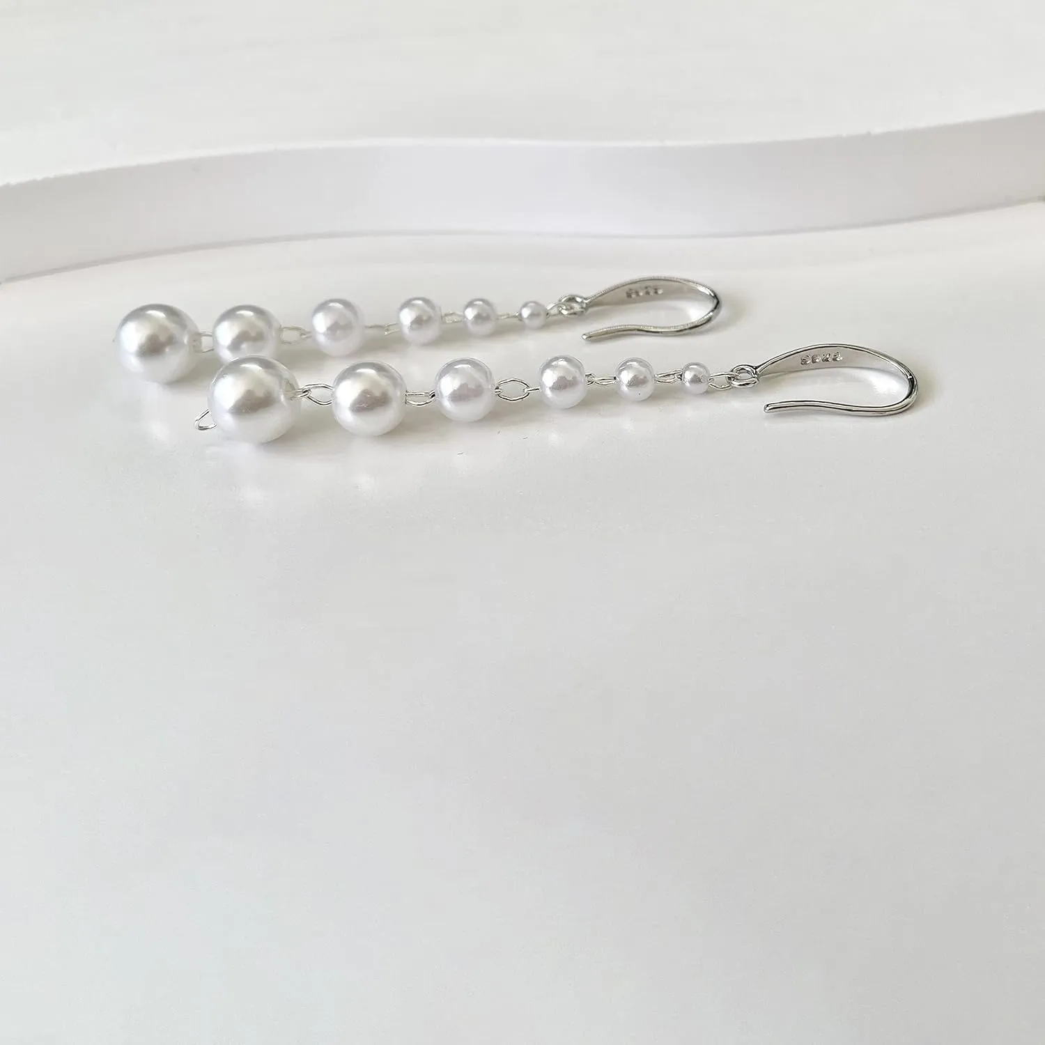 Long Tassel Pearl Earrings for Women 14K Gold Beads Chain Boho Statement Pearl dangling Jewelry for Bridal Wedding Gift