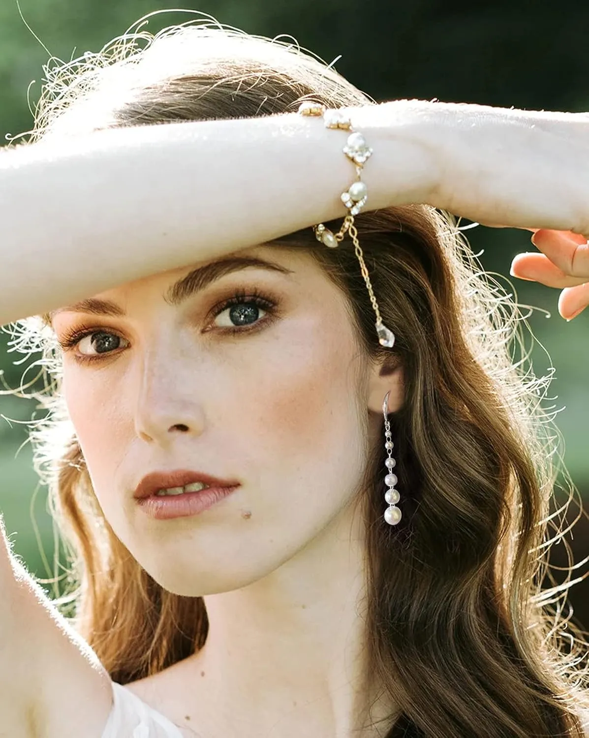 Long Tassel Pearl Earrings for Women 14K Gold Beads Chain Boho Statement Pearl dangling Jewelry for Bridal Wedding Gift