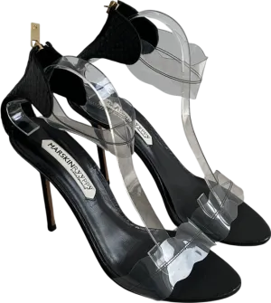 Marskinryypyy Black Pauwau Ankle Strap Heeled Sandals UK 8 EU 41 