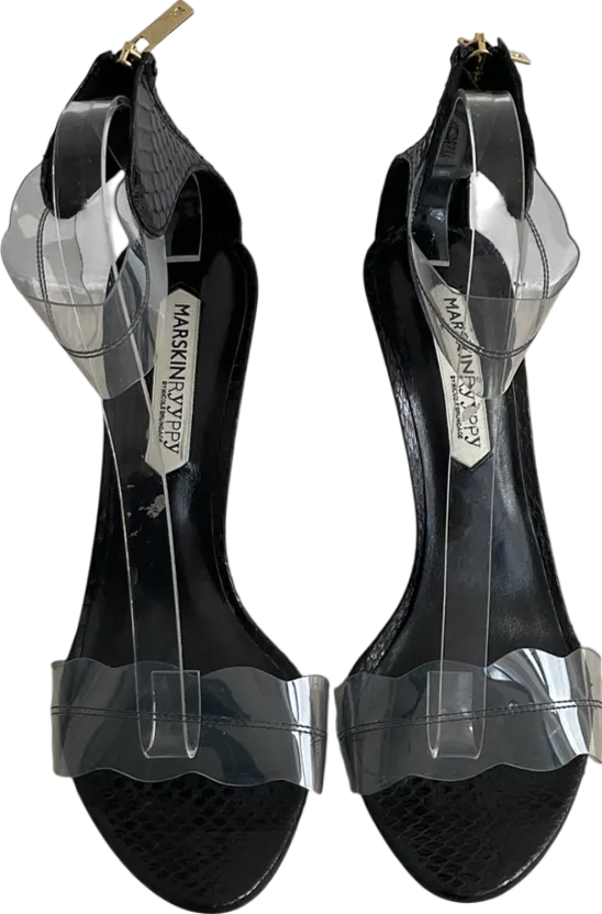 Marskinryypyy Black Pauwau Ankle Strap Heeled Sandals UK 8 EU 41 