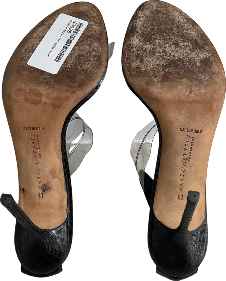 Marskinryypyy Black Pauwau Ankle Strap Heeled Sandals UK 8 EU 41 
