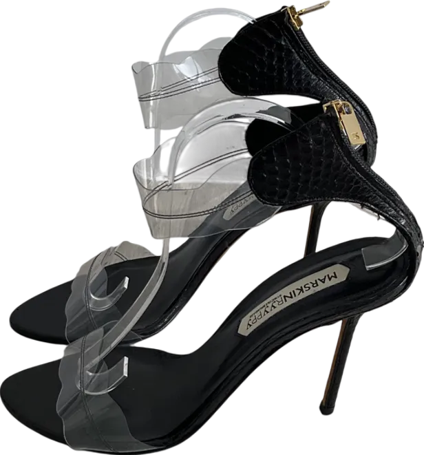 Marskinryypyy Black Pauwau Ankle Strap Heeled Sandals UK 8 EU 41 