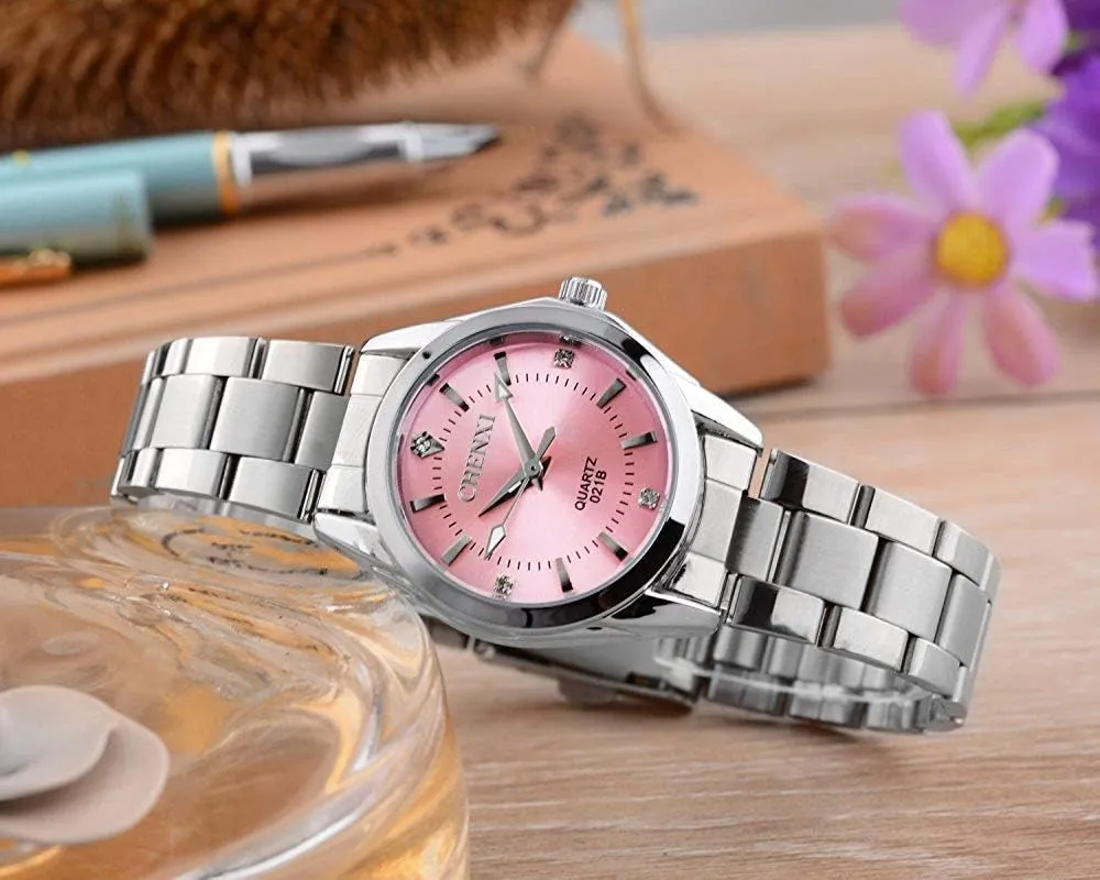 MASTOP Women's Classic Fashion Silver Stainless Steel Watches Waterproof Date Luminous Lady Dress Wrist Watch