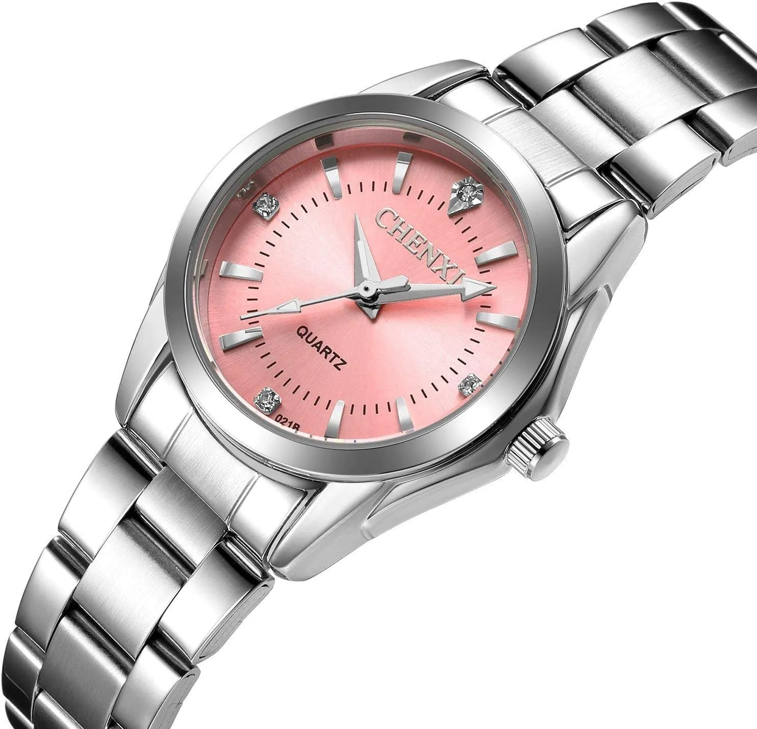 MASTOP Women's Classic Fashion Silver Stainless Steel Watches Waterproof Date Luminous Lady Dress Wrist Watch