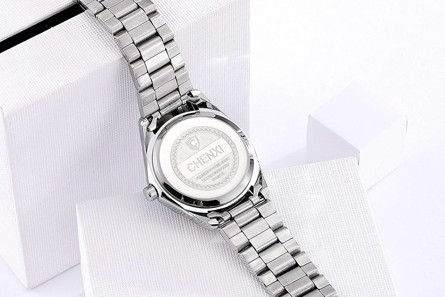 MASTOP Women's Classic Fashion Silver Stainless Steel Watches Waterproof Date Luminous Lady Dress Wrist Watch