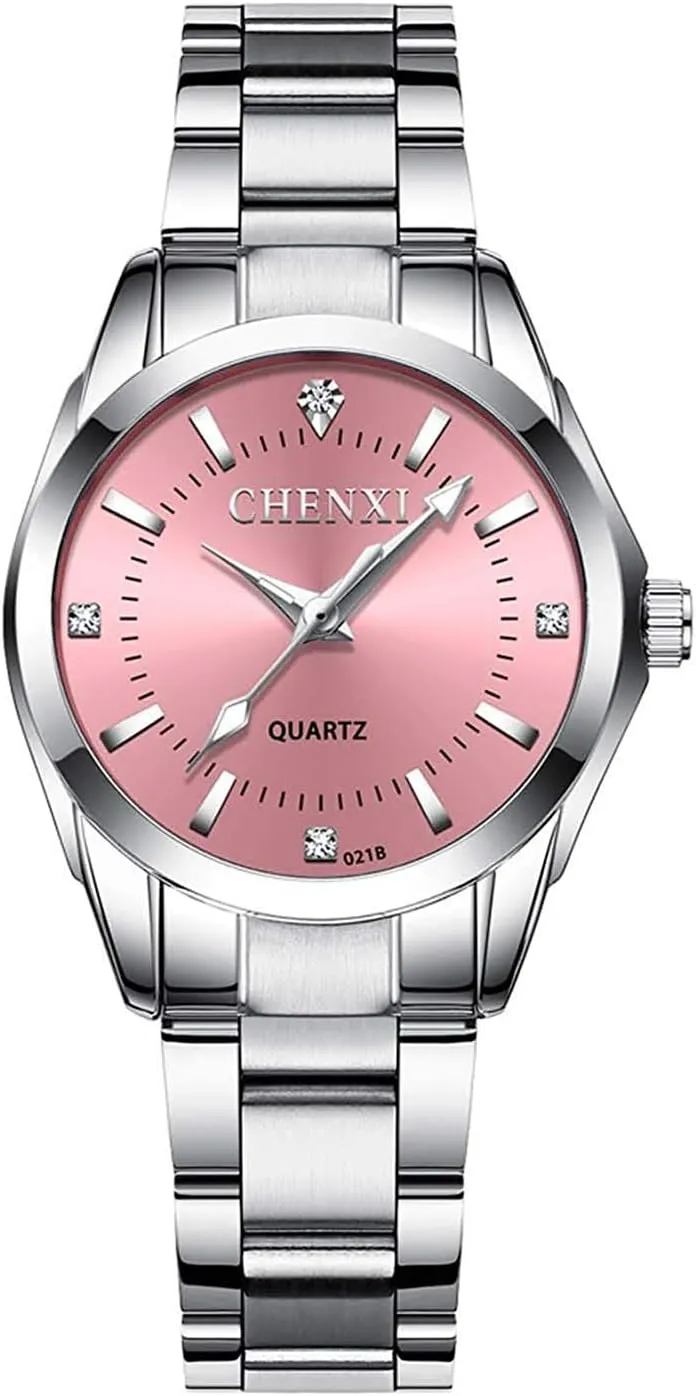 MASTOP Women's Classic Fashion Silver Stainless Steel Watches Waterproof Date Luminous Lady Dress Wrist Watch
