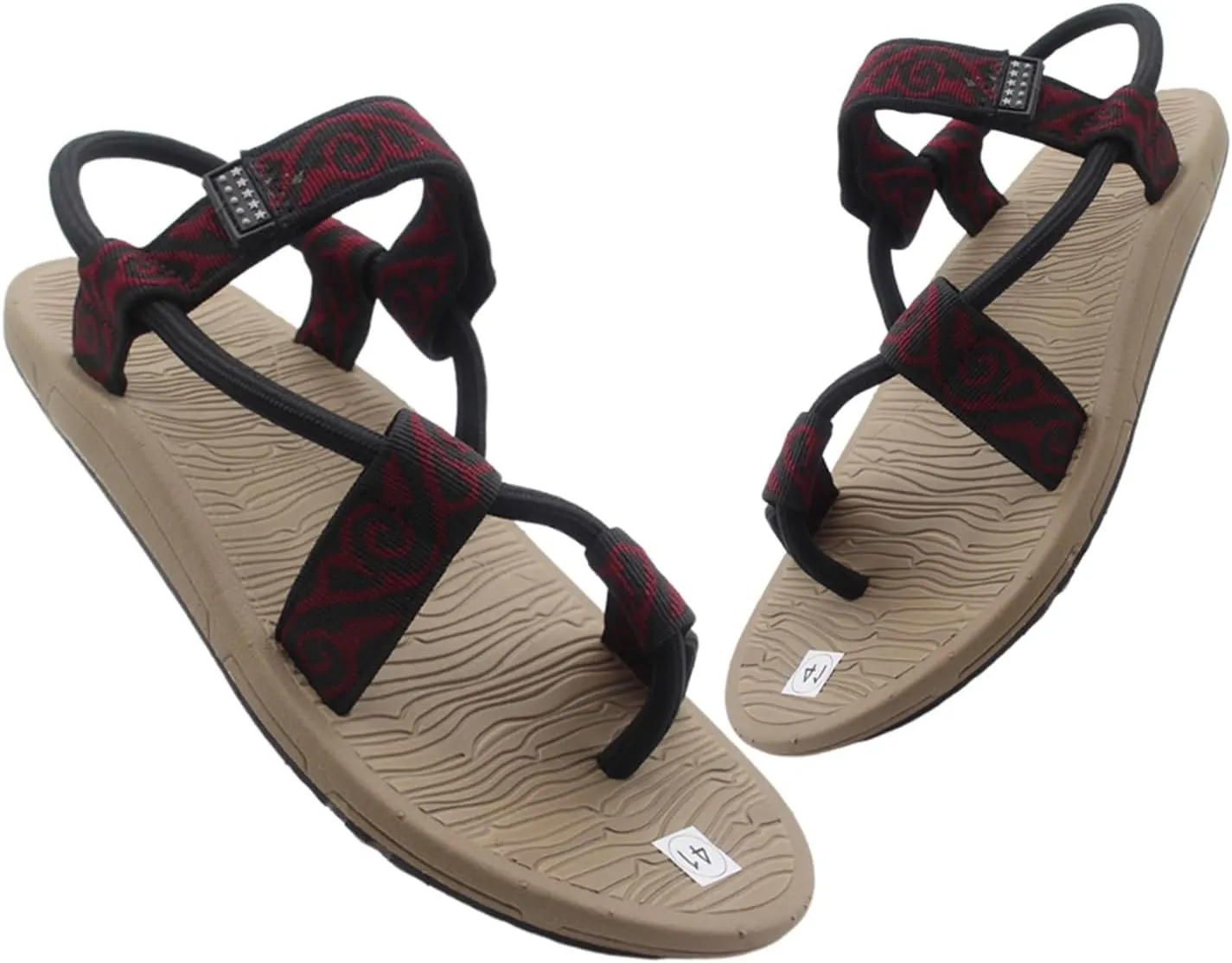 Mens Adjustable Strap Sandals, Men's Summer Breathable Adjustable Cross Strap Bunion Corrector Sandals, Comfy Orthopedic Flat Open Toe Flip Flops, for Dad Men Grandpa, Hallux Valgus