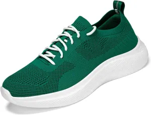 Men's Breathable Walking Shoes for Men Sneakers Lightweight Running Shoes Workout Sport Tennis Athletic Work Shoes for Women White Green Men Size 10 /Women Size 11.5