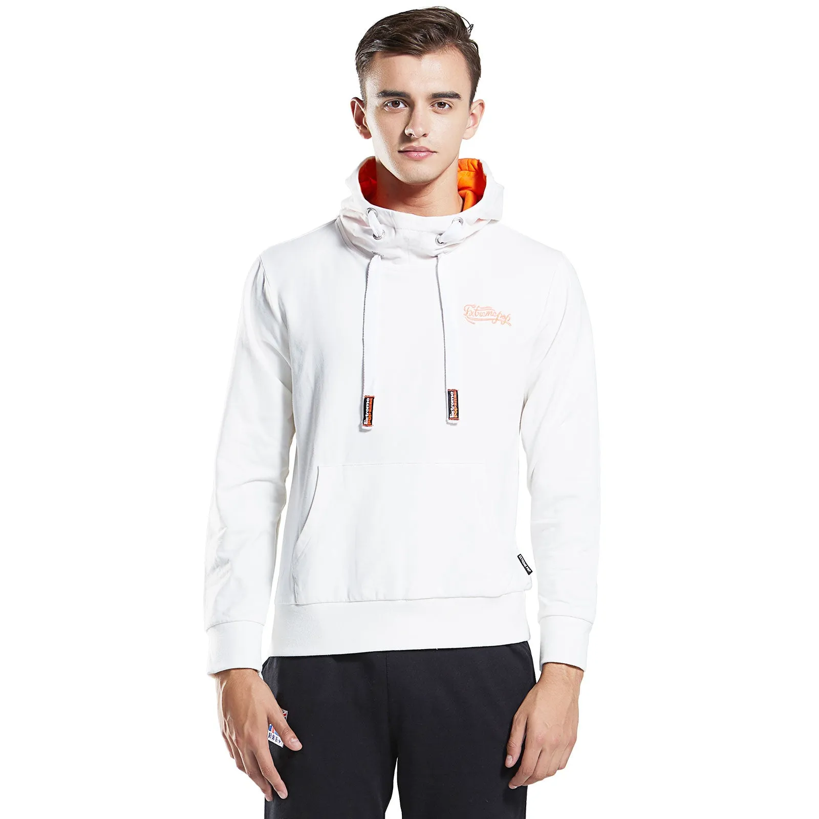 Men's  hooded Sweatshirt with High Neck Tunnel in cotton