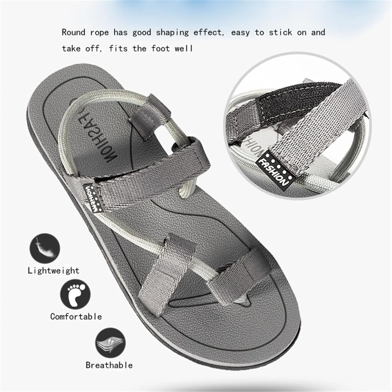 Men's Orthopedic Closed Toe Sandals Shoes, Outdoor Fashion Breathable Adjustable Cross Strap Bunion Corrector Sandals, Two Uses Toe Ring Style Beach Shoes, for Christmas Fathers Day