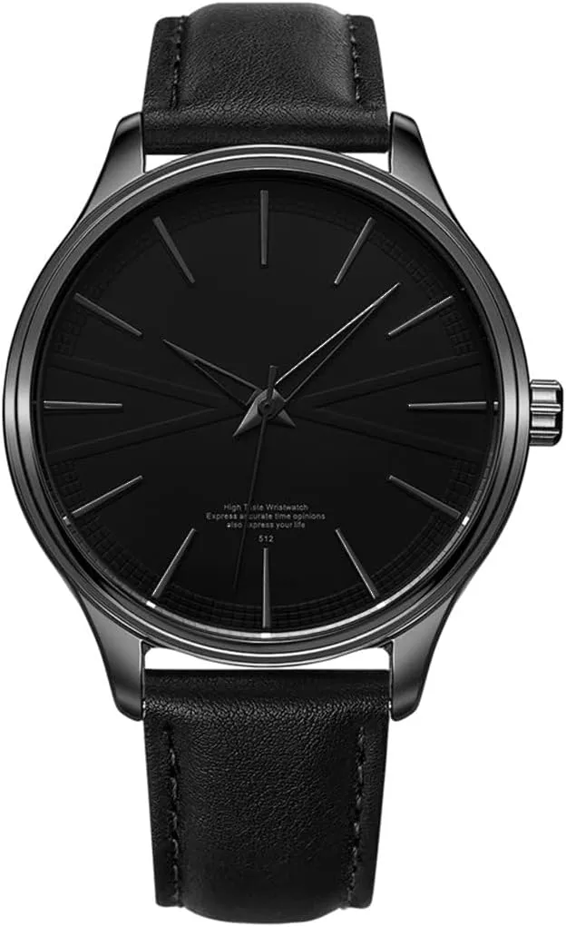 Mens Watches Ultra-Thin Minimalist Waterproof Fashion Simple Business Wrist Watch for Men Unisex Dress with Leather Band