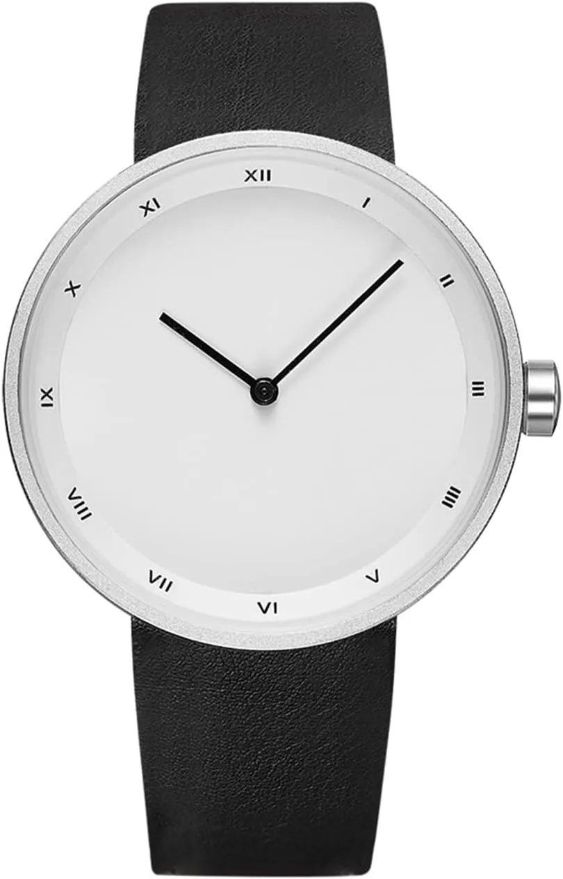 Mens Watches Ultra-Thin Minimalist Waterproof Fashion Simple Business Wrist Watch for Men Unisex Dress with Leather Band
