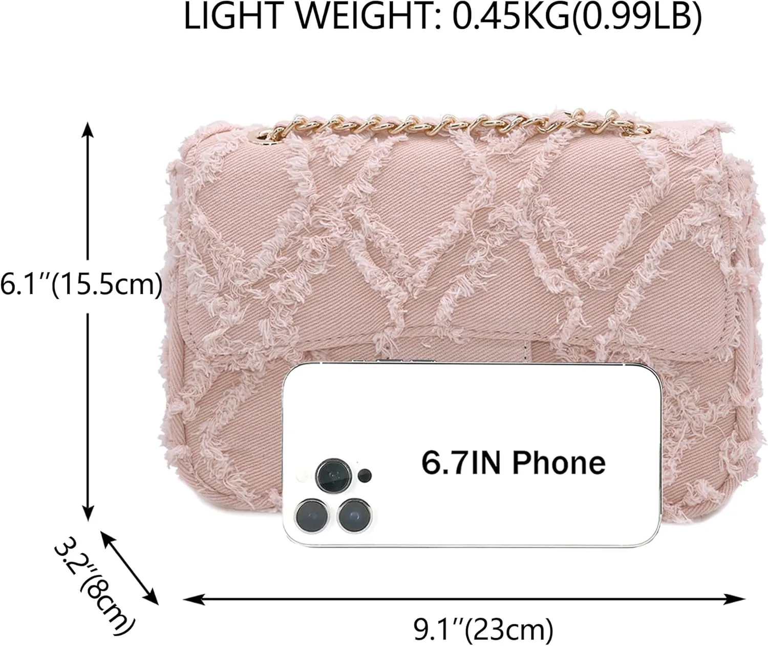 Milisente Women Shoulder Bag Small Quilted Denim Bag Chain Clutch Purses and Handbags Or Crossbody For Evening Formal Party