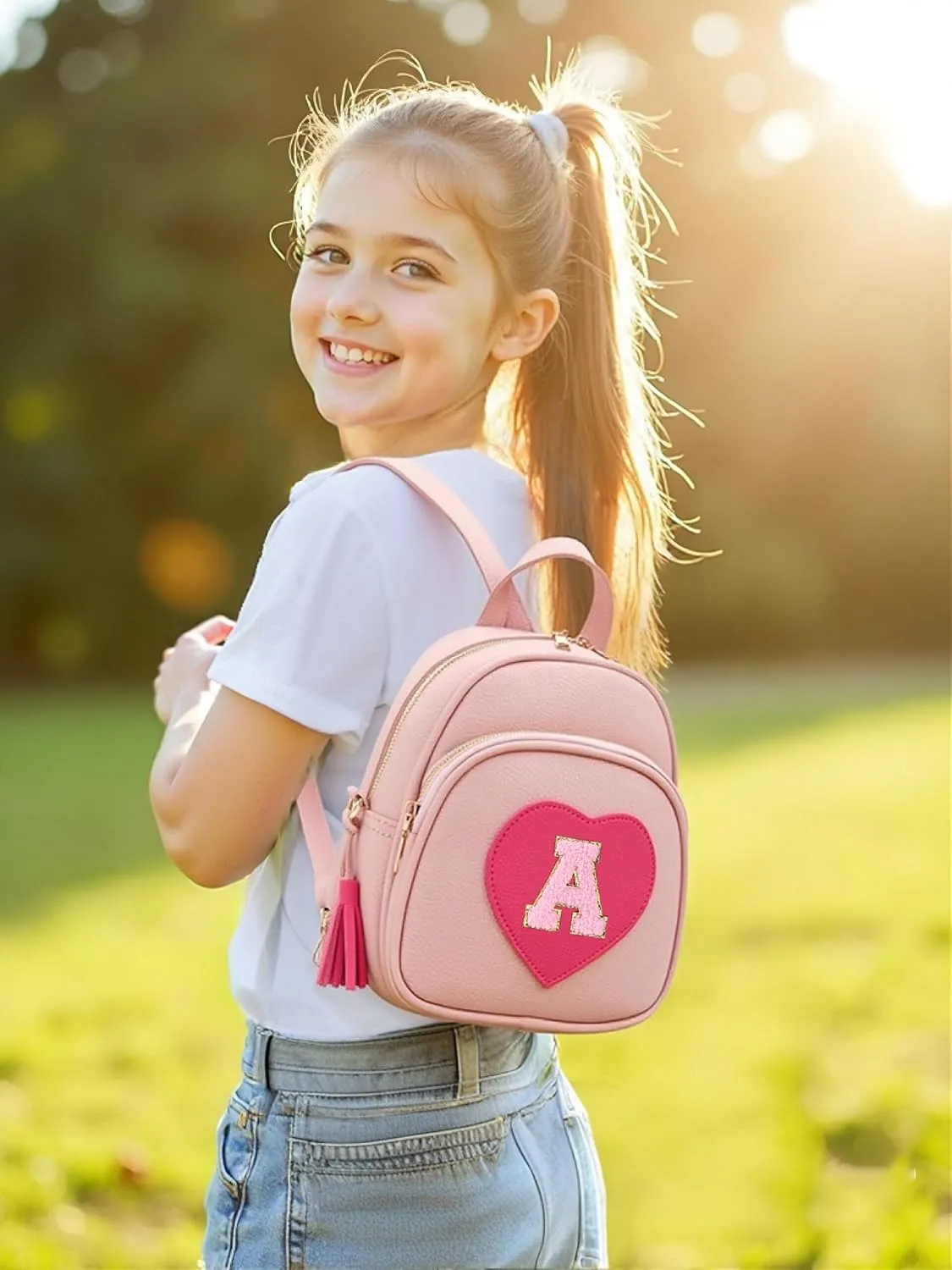Mini Backpack for Girls Teens Women, Cute Kids Small Heart Backpack Purse Gift