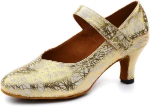 Misu Women's Closed Toe Suede Sole Latin Salsa Tango Practice Ballroom Dance Shoes with 2.2" Heel