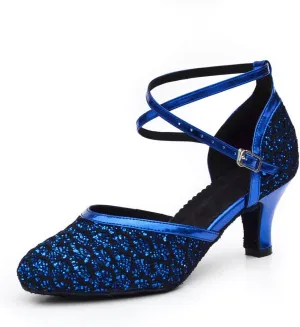 Misu Women's Closed Toe Suede Sole Latin Salsa Tango Practice Ballroom Dance Shoes with 2.2" Heel