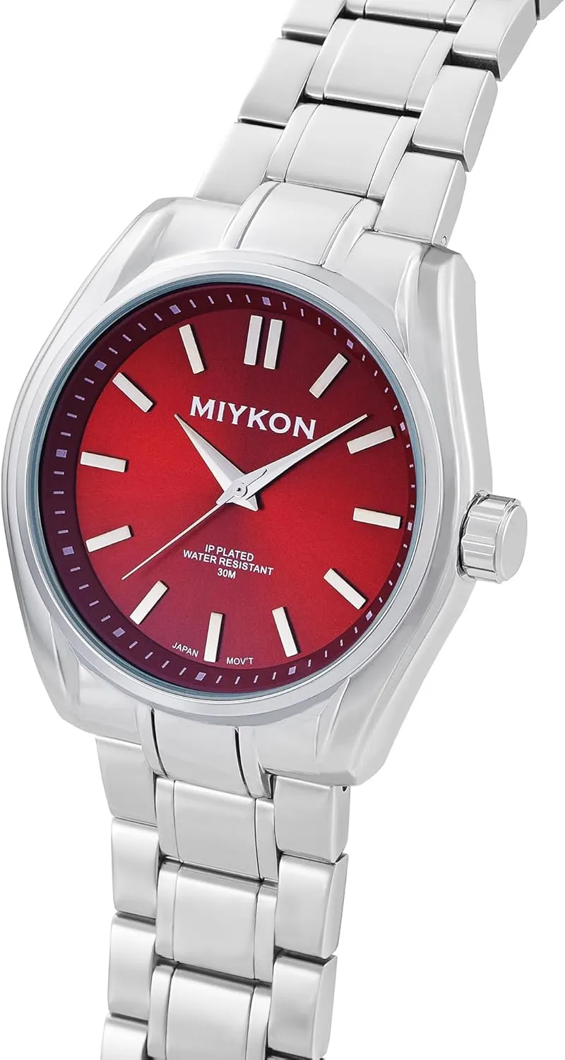 Miykon Silver and Gold Watches for Men | Minimalist Analog Mens Dress Watch with Ion Polished Solid Stainless Steel Bracelet | Luminous Hands, Scratch Resist Glass, Japan Quartz, 100ft Water Resistant