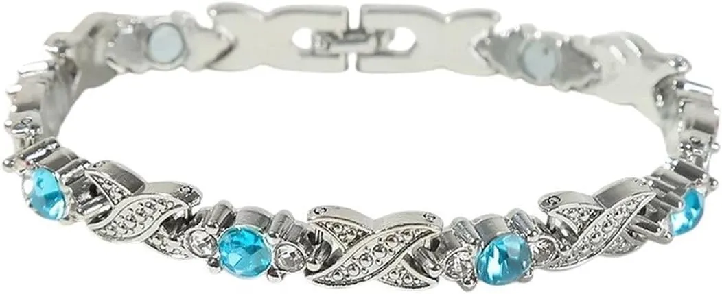 New 2026 Arrive Arthritis Heailthy Energy Hologram Germanium Copper Color Anklets Magnitic Crystal Bracelets For Women Rhinestone Jewelry Fashion Trendy Accessories Creative Gift