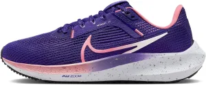 Nike Pegasus 40 Women's Road Running Shoes (FQ8769-547, Court Purple/White/Black/Coral Chalk) Size 8.5