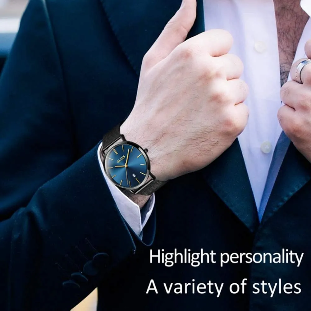 OLEVS Inexpensive Watches Men Analog Quartz Business Watch Stainless Steel Classic Waterproof Watches Unique Calendar Date Window Wrist Watch
