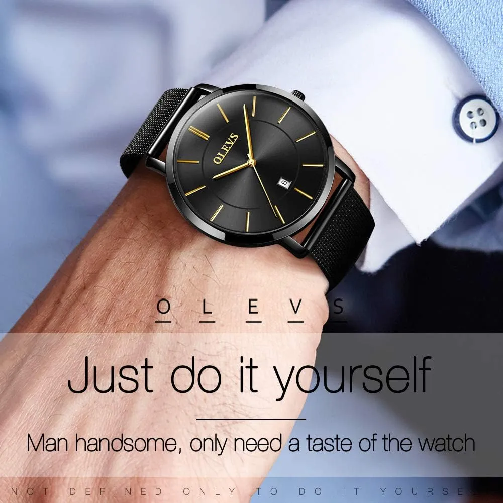 OLEVS Inexpensive Watches Men Analog Quartz Business Watch Stainless Steel Classic Waterproof Watches Unique Calendar Date Window Wrist Watch