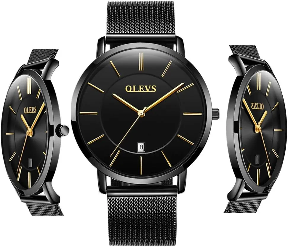OLEVS Inexpensive Watches Men Analog Quartz Business Watch Stainless Steel Classic Waterproof Watches Unique Calendar Date Window Wrist Watch