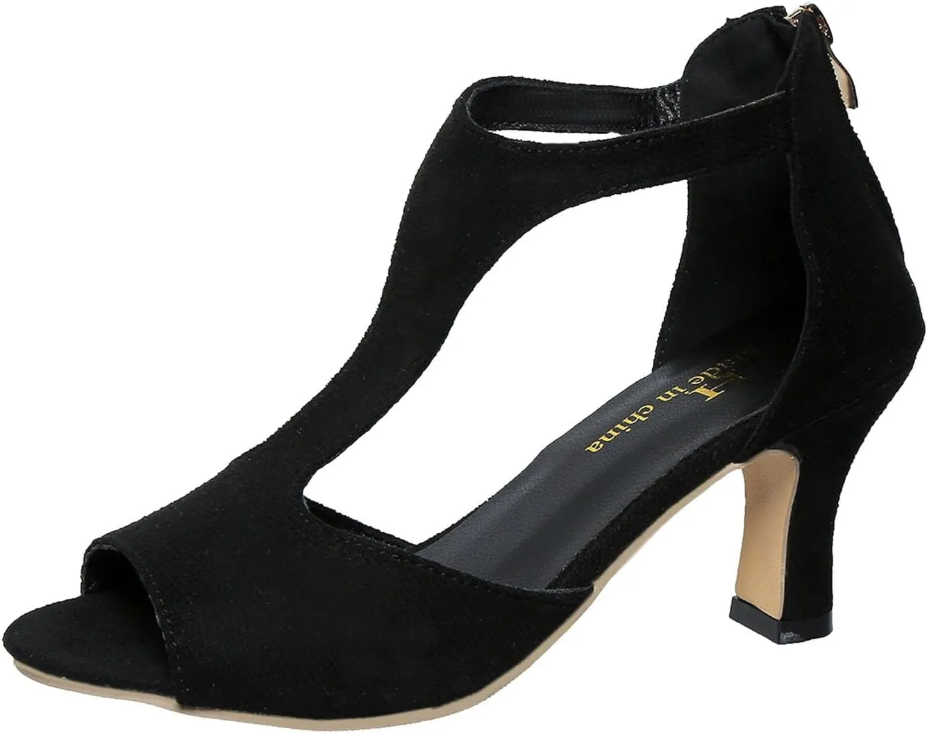 Orthopedic Heels for Women Summer 2025 High Heel Dress Shoes Open Toe Suede Sandals Cutout Roman Sandals with Back Zipper