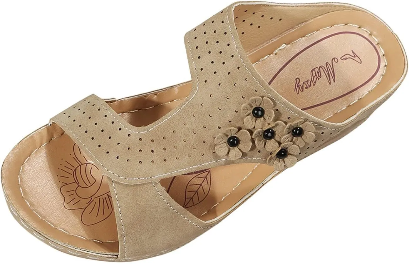 Orthopedic Sandals for Women Arch Support Sandals Women's Summer Hollow Out Flower Breathable Shoes, Platform Walking Sandal Fashion Cross Strap Open Toe Slippers