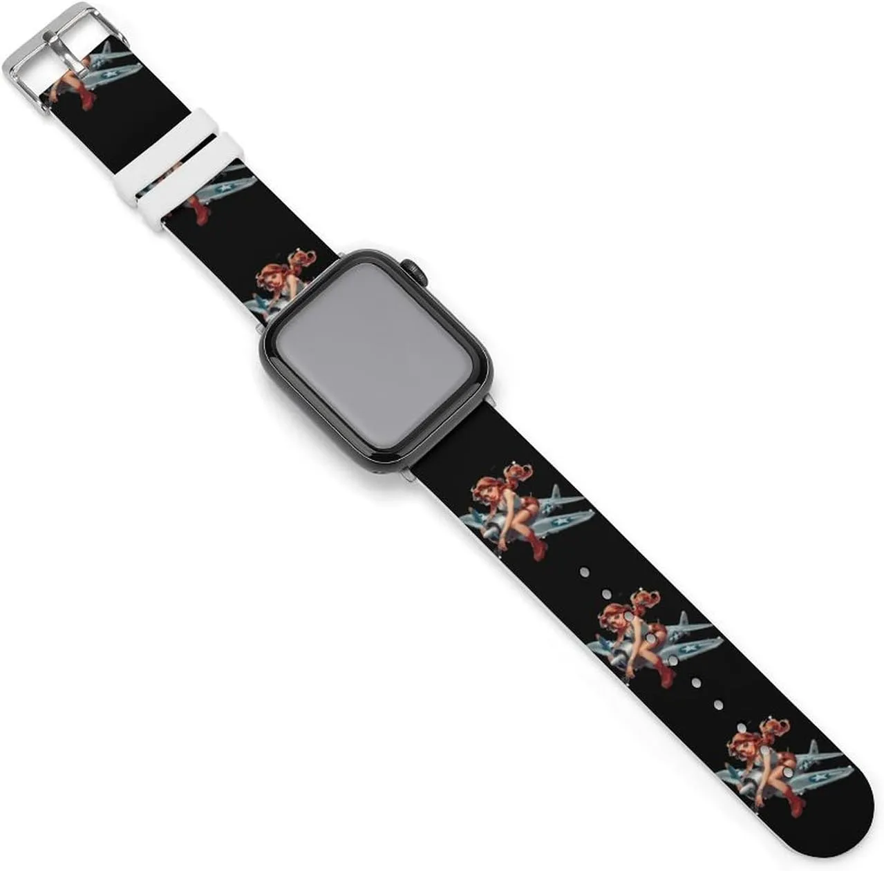Pin Up Girl Bomber Silicone Watch Band for Women Men Replacement Watch Strap Wristbands 38mm/40mm