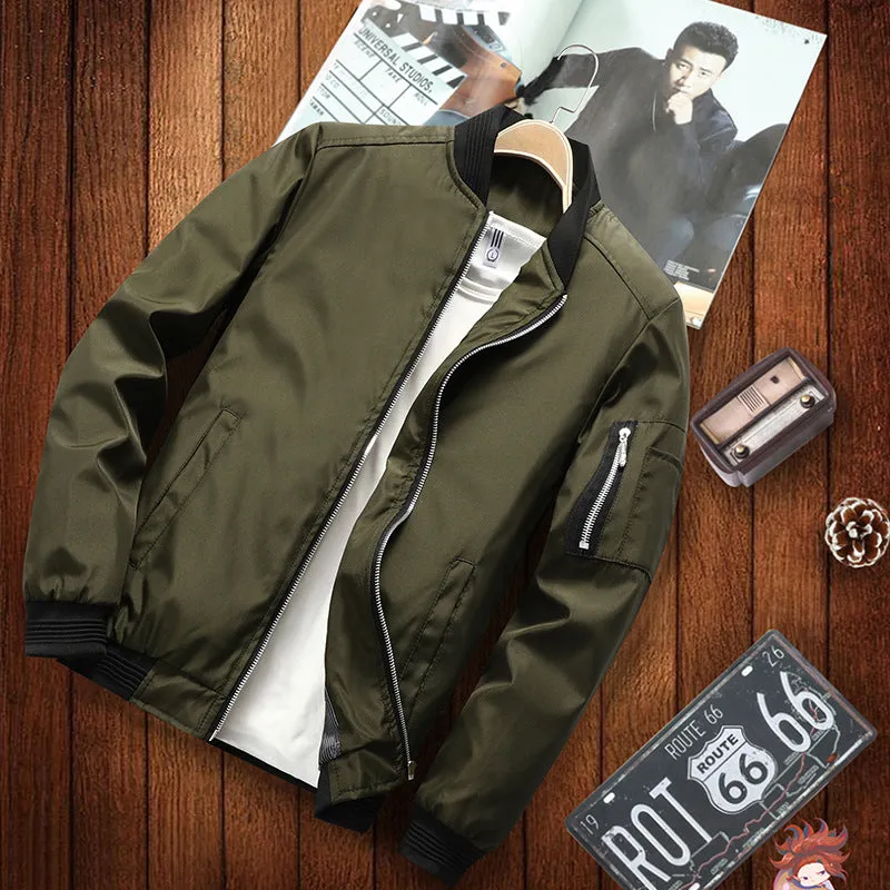 POCKET INSERTION DAY FIT CASUAL ZIPPER MEN'S CASUAL JACKET