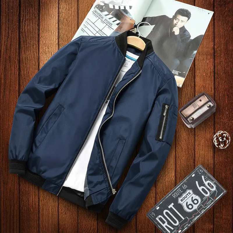 POCKET INSERTION DAY FIT CASUAL ZIPPER MEN'S CASUAL JACKET