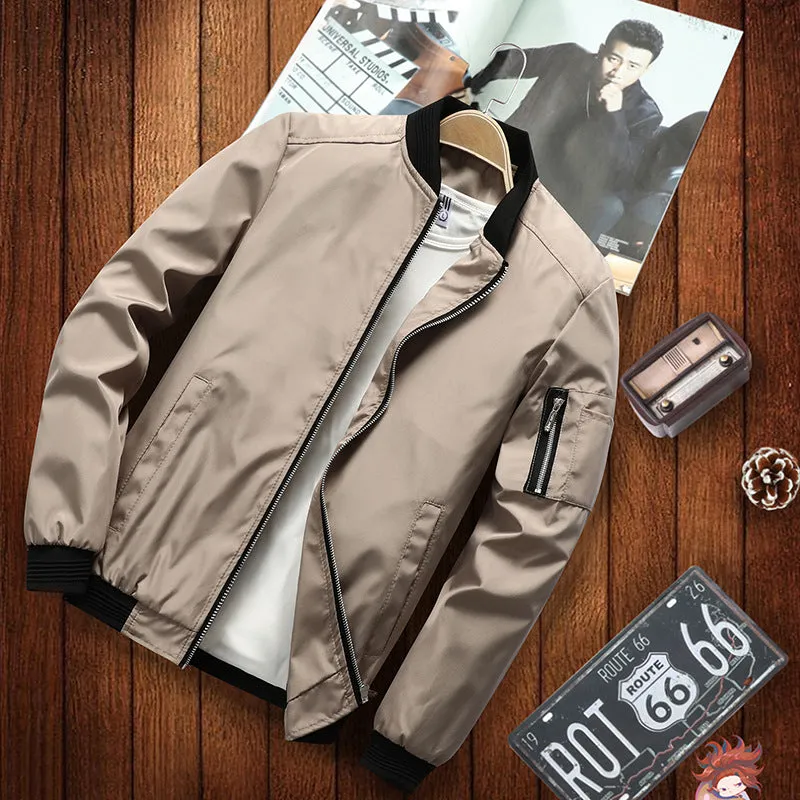 POCKET INSERTION DAY FIT CASUAL ZIPPER MEN'S CASUAL JACKET