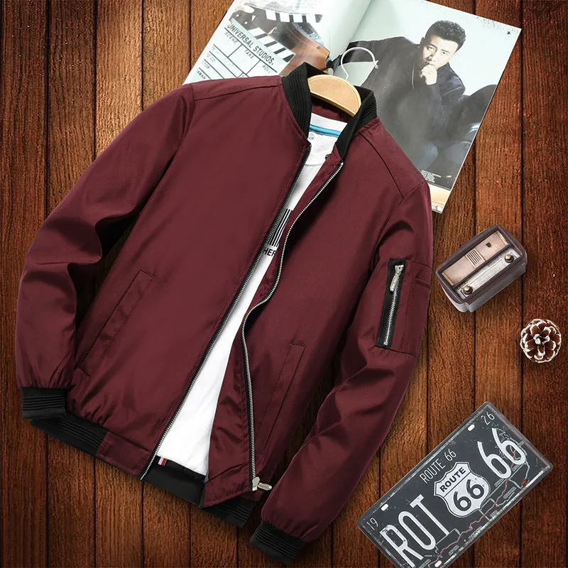 POCKET INSERTION DAY FIT CASUAL ZIPPER MEN'S CASUAL JACKET