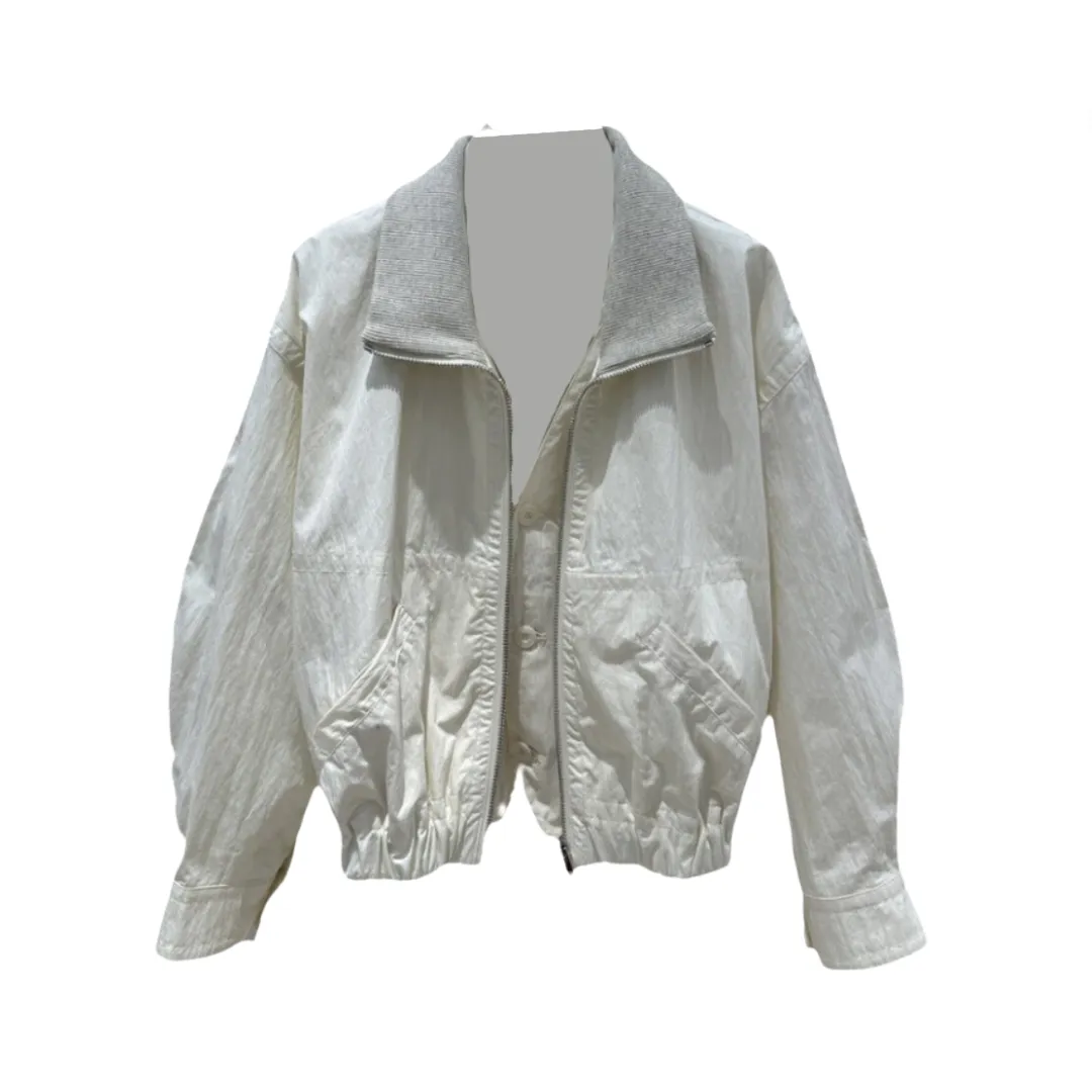 Pre Order: Thick Collar Buttoned Zip Up Front Pocket Jacket