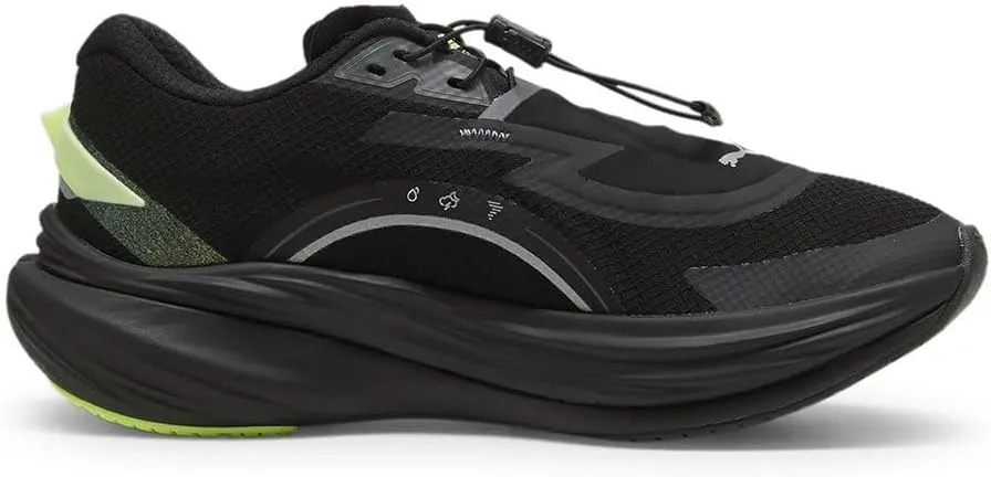 PUMA Womens Deviate Nitro 3 WTR  Running Shoes Neutral Shoe Galactic Gray/Black/Fizzy Apple - Dark Grey